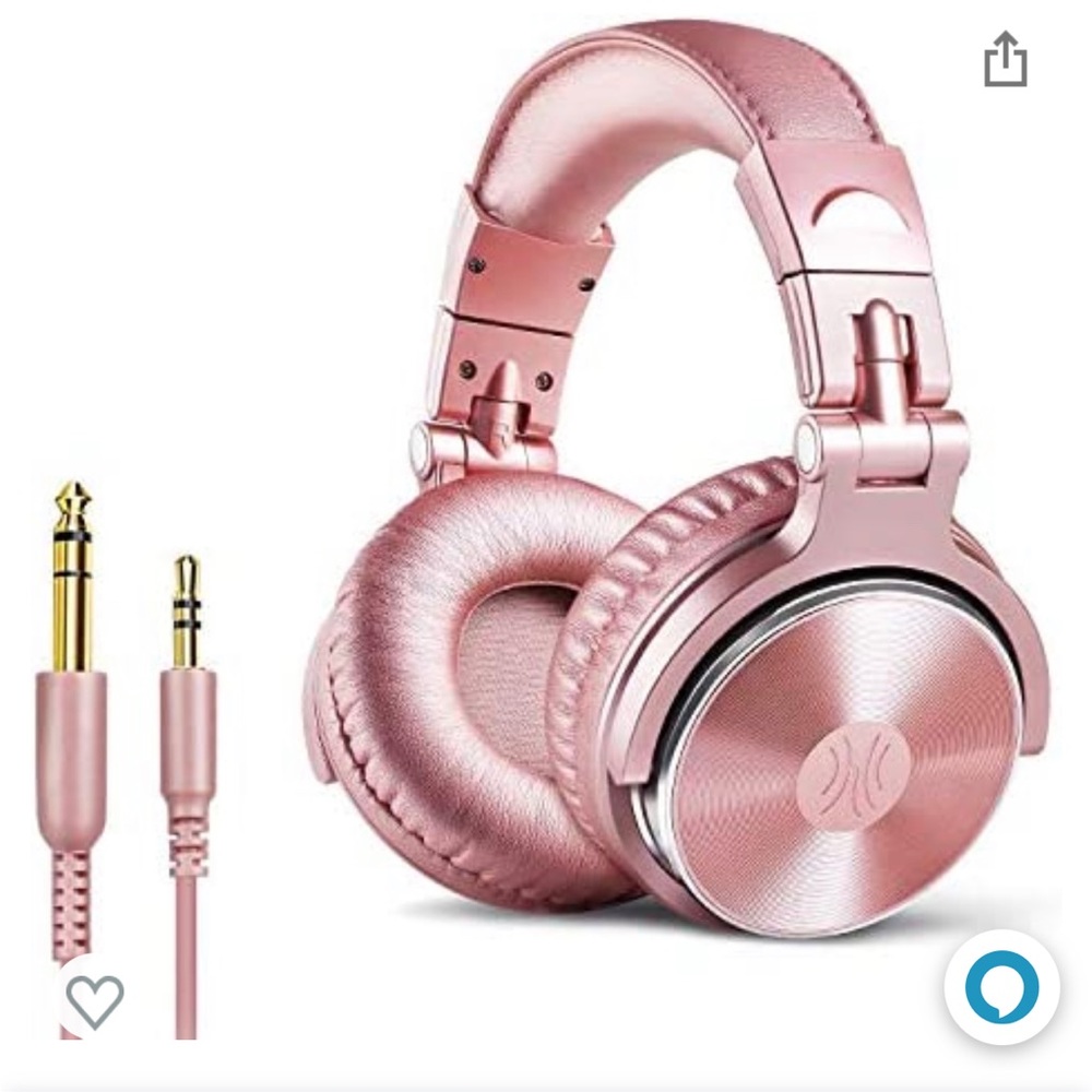 Over ear headphone, rose gold